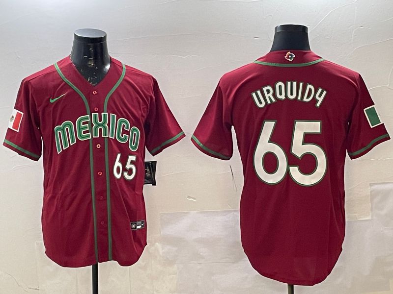 Men 2025 World Cub Mexico #65 Urquidu Red Nike MLB Jersey style 3